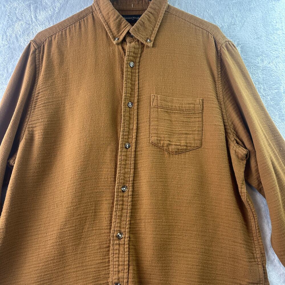 Banana Republic Brown Cotton Button Down Shirt - Standard Fit - Size L - Picture 7 of 7